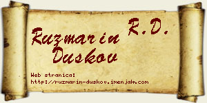 Ruzmarin Duškov vizit kartica